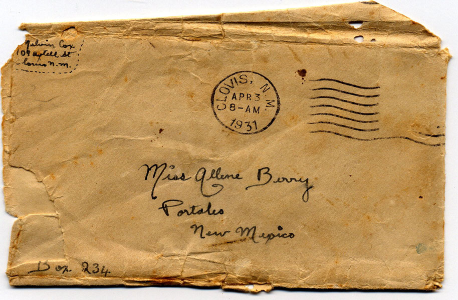 <miss allene berry portales New Mexico box 234 1931>