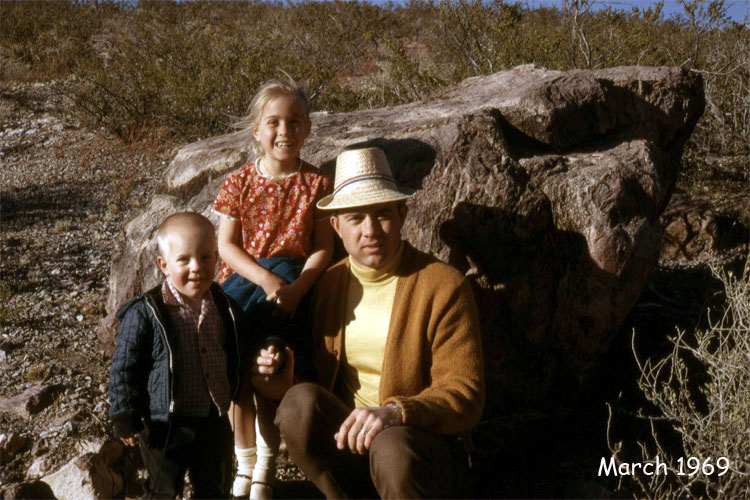 <Ron, Kelly Terry Organ Mountains March 1969 Funny Straw Hat>