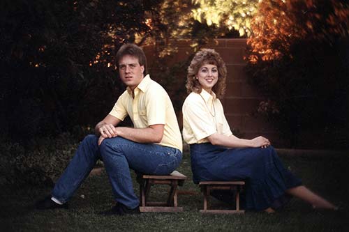 <back yard yellow shirts>