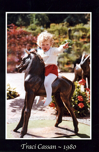 <traci butchart gardens riding a horse>