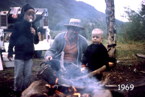 camping roasting marshmallows