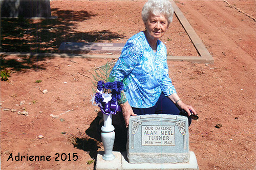 <adrienne posed by alan merl's grave>