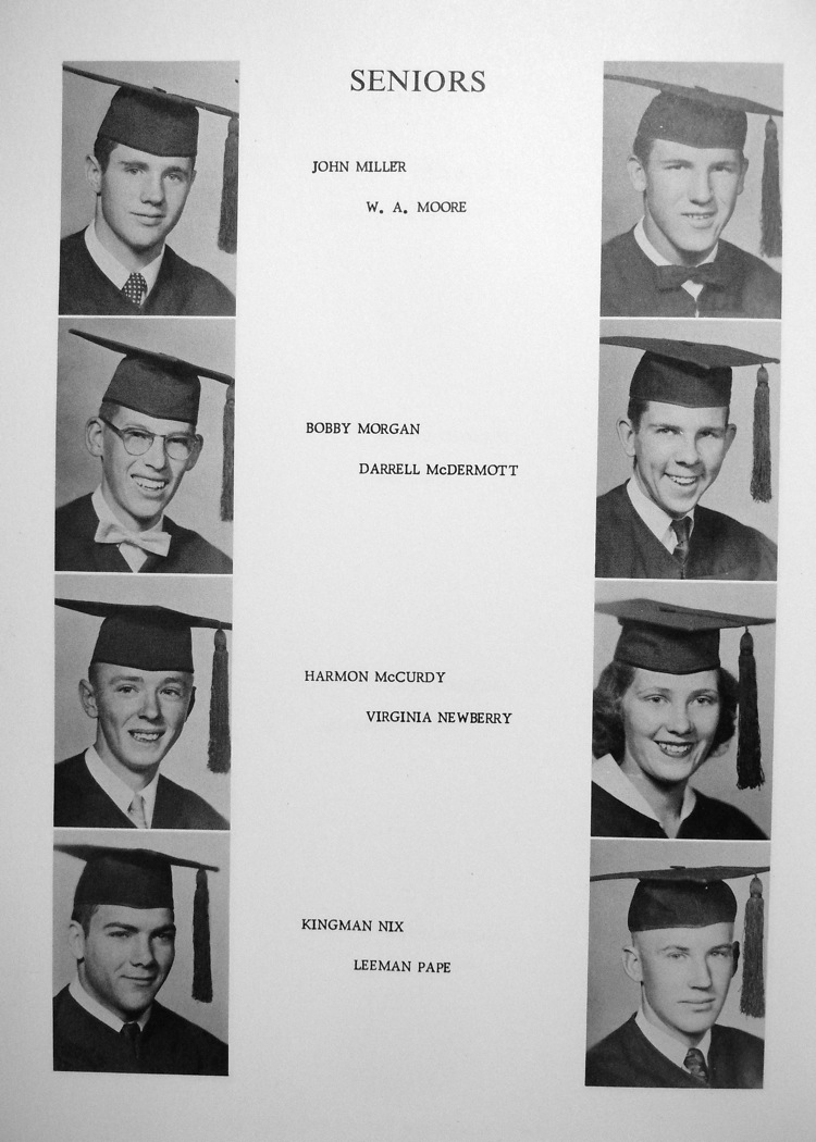  knight sammie latham dorthy laxson nelda lea orville arsh roger marshall sharon meeks erma miller john miller w. a. moore bobby morgan darrell mcdermott harmon mccurdy virginia newberry kingman nix leeman pape portales high school portales new mexico nm 1957